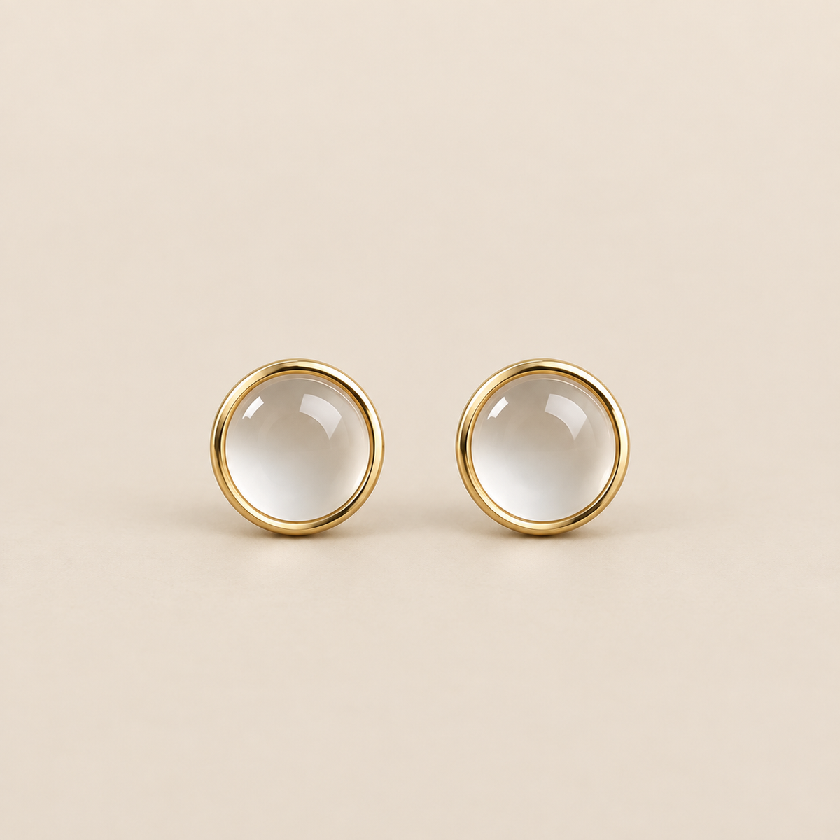 White Jade Stud Earrings