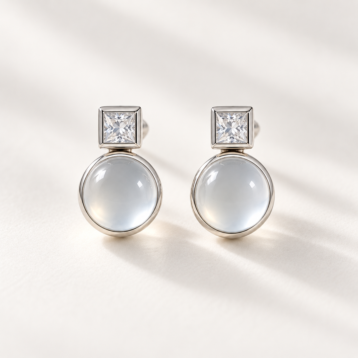 Fine Ice Jadeite & Lab-Grown Diamond Stud Earrings