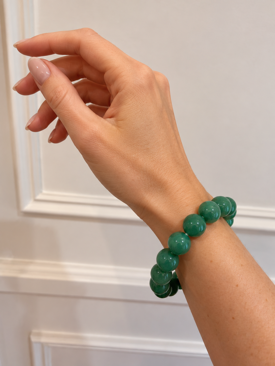 African Jade Bead Bracelet